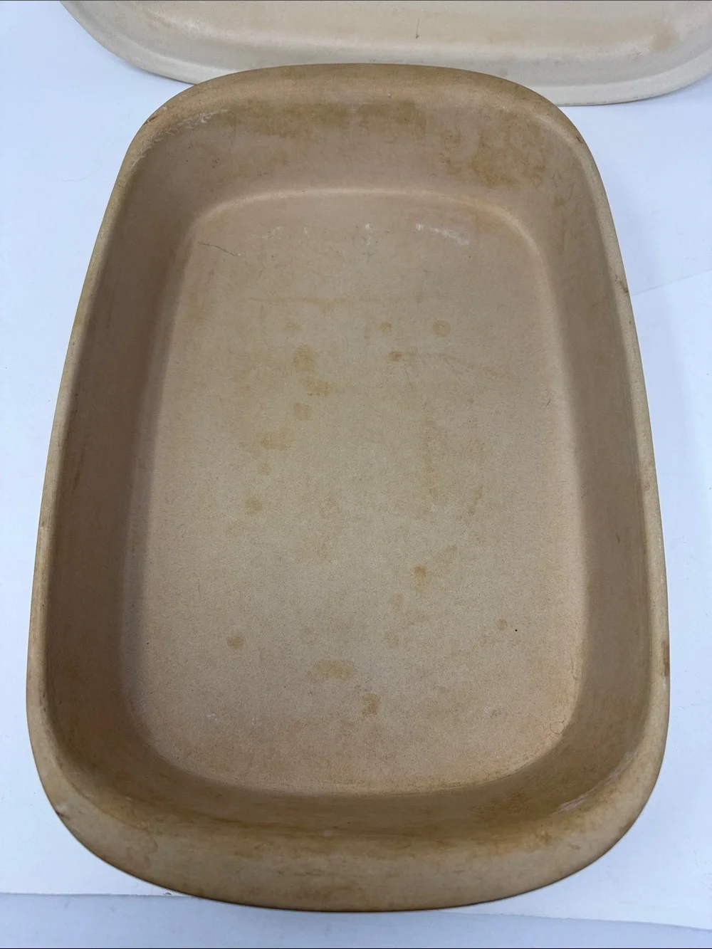 Pampered Chef Family Heritage Stoneware 17 x 11 Roaster Pan w/ Lid Dome Covered